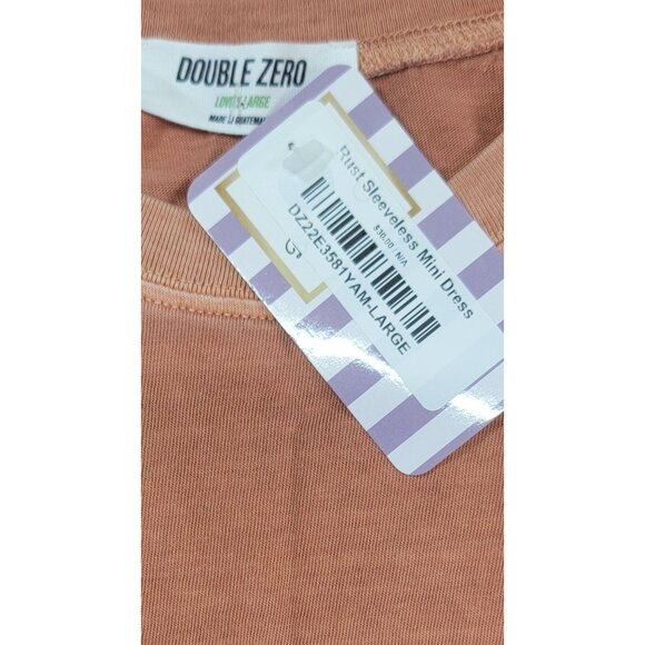 Double Zero Mini Dress Sleeveless Rust Womens Large Cotton New with Tags - Picture 4 of 5